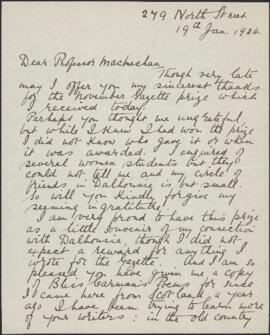 Letter from Molly Beresford to Archibald MacMechan