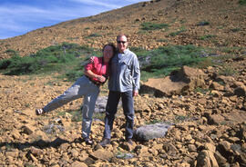 Photograph of Annette Lutterman and Todd Keith at the Gros Morne serpentine, Newfoundland and Lab...