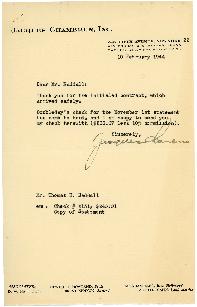 Correspondence between Thomas Head Raddall and Jacques Chambrun