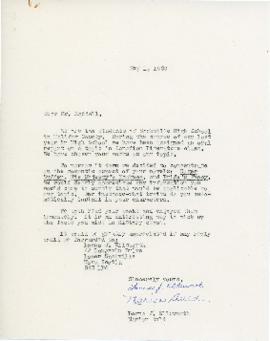 Correspondence between Thomas Head Raddall and Marion Auld and Lorna J. Ellsworth