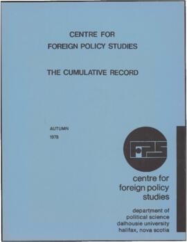 Centre for Foreign Policy Studies : the cumulative record