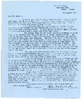 Correspondence between Thomas Head Raddall and Alfreda Lahey Bean