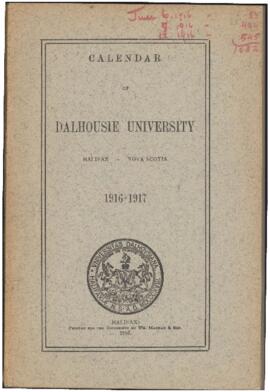 Calendar of Dalhousie University, Halifax, Nova Scotia : 1916-1917