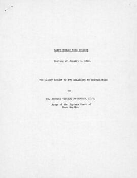 The Massey Report in its relations to universities / by Justice Vincent MacDonald : [manuscript]