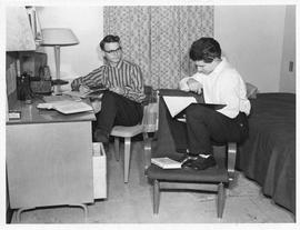 Photograph of two students in the men's residence