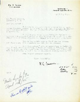 Correspondence between Thomas Head Raddall and R.A. Laurence
