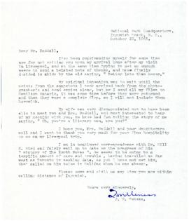 Correspondence between Thomas Head Raddall and J. M. Veness