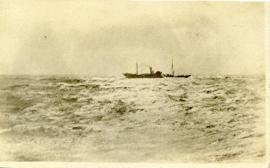 Photograph of the cable-ship Mackay-Bennett at sea, taken from the deck of the U.S.S. Yorktown pr...