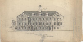 Technical drawing of the north elevation of a Dalhousie arts building