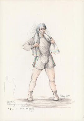 Costume design for Danny in running clothes