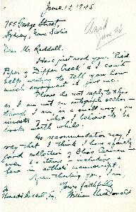 Correspondence between Thomas Head Raddall and William MacDonald
