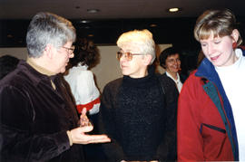 Photograph of Linda Clark (Aiken), Law Librarian, and two unidentified women