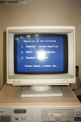 Photograph of a computer in the Killam Memorial Library