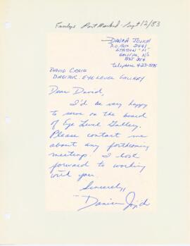 Letter to David Craig from David Jojich