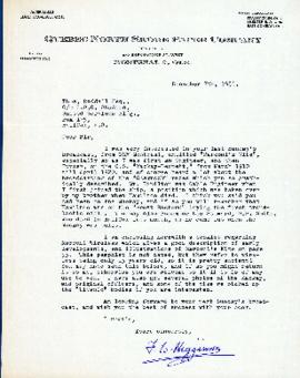 Correspondence between Thomas Head Raddall and F. W. Higginson