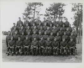 Photograph of battery commanders and sergeants from the 5th regiment, stationed at Petawawa in Ma...