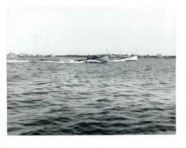 Photograph of two fishing boats sailing off of Cape Sable Island
