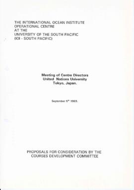 Meeting of centre directors : [proposal from the International Ocean Institute's operational cent...