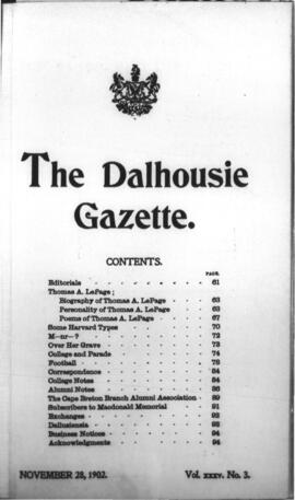 The Dalhousie Gazette, Volume 35, Issue 3