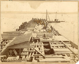 Photograph of wharf under construction