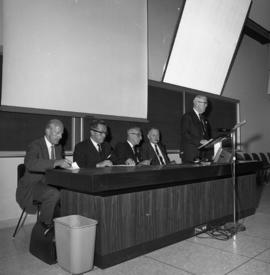 Photograph of a panel or other event for the Dalhousie medical centennial