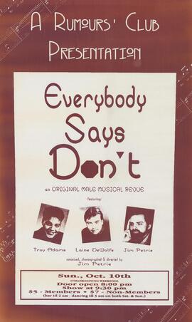 Everybody says don't : an original male musical review : [poster]