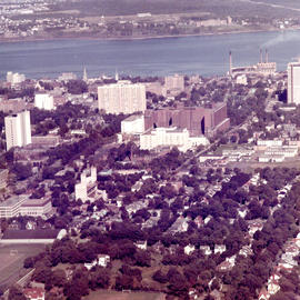 Photograph of an aerial view of Dalhousie University Studley campus