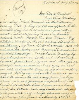 Correspondence between Thomas Head Raddall and George J. D. Kyte