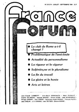 Le Club de Rome a-t-il changé? / Jean Claude Lamberti