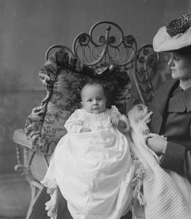 Photograph of Mrs. Lois Emma Sarah Whidden (Bigelow) and her baby Howard Kinsmen Whidden
