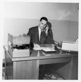 Photograph of an unidentified Island Telephone Company employee
