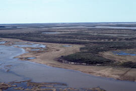 Photograph of scenery on the Tuktoyaktuk Peninsula from the top of Split Pingo