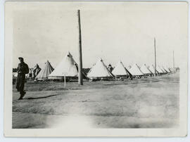 Photographs of tents on the men's lines, No. 1 Casualty Clearing Station, RCAMC, Aldershot traini...