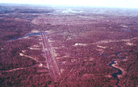 Aerial photograph of the O'Donnell Roast Bed, southwest of Sudbury, Ontario