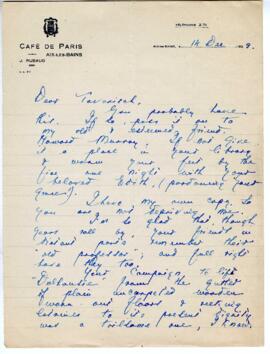 Correspondence from Owen Bell Jones to MacMechan, December 14, 1928