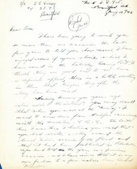 Correspondence between Thomas Head Raddall and Galen Vickery