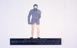 Photograph of a miniature medieval soldier on a wall display