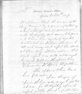 Copy of reply by attorney general to petition of Alexander McBain