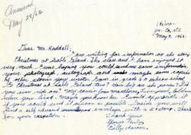 Correspondence between Thomas Head Raddall and Billy Warner