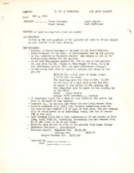 Minutes from Board of Directors meeting held on February 4, 1976
