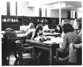 Photograph of students working in the Macdonald library reading room