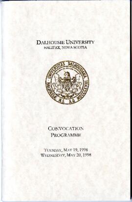 Dalhousie University Convocation Programme, Tuesday, May 19, 1998 and Wednesday, May 20, 1998