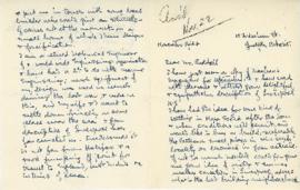 Correspondence between Thomas Head Raddall and A.F. Crawford