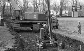 Photograph of an excavation for a heating system