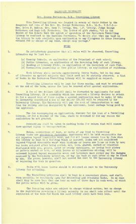 Regulations of the Patterson Travelling Library