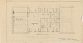 Technical drawing of the fourth floor plan of a Dalhousie arts building