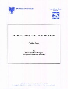 Ocean governance and the social summit : position paper by Elisabeth Mann Borgese