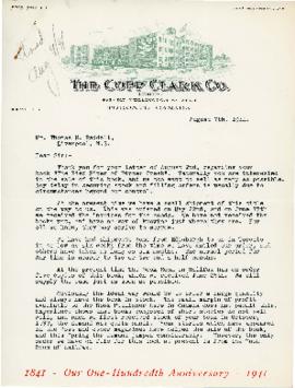 Correspondence between Thomas Head Raddall and Copp Clark Company