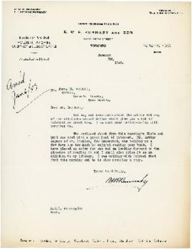 Correspondence between Thomas Head Raddall and R.W.E. Burnaby
