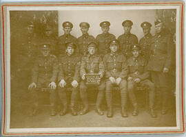 Photograph of a group of medical and military officers, likely at the No. 7 Overseas Stationary H...